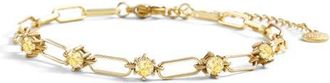 Mint & Lily Paperclip Bracelet with Gemstone Accents in November Citrine /7.5 at Nordstrom