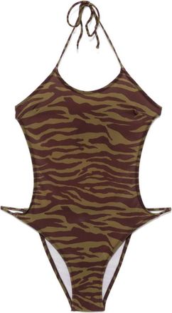 The Attico Olive zebra print swimsuit