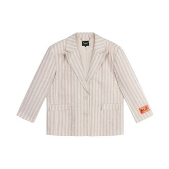 ALIX The Label Alix The Label - Geweven Streep Blazer - Dames - Jassen - Beige - Maat: M