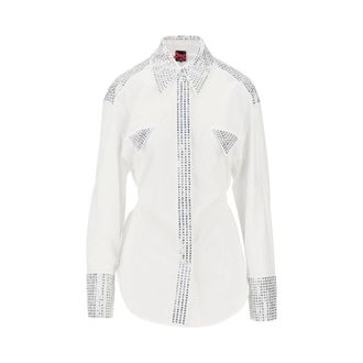 Pinko Pinko - Honda overhemd - Dames - Blouses & Shirts - Wit - Maat: S Katoen