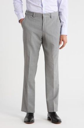 BOSS Virgin Wool Blend Flat Front Dress Pants in Dark Grey at Nordstrom Rack, Size 40