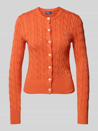 Polo Ralph Lauren Strickjacke mit Knopfleiste in Orange, Gr&ouml;&szlig;e M