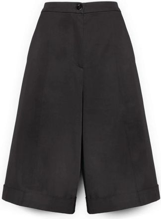 Elena Miro Cotton Bermuda Shorts - Dames - Korte Broeken - Zwart - M - Katoen - Korte Broeken
