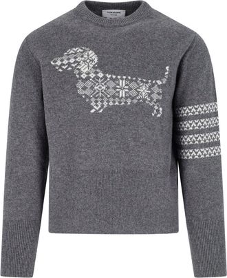Thom Browne Hector Grey Wool Sweater