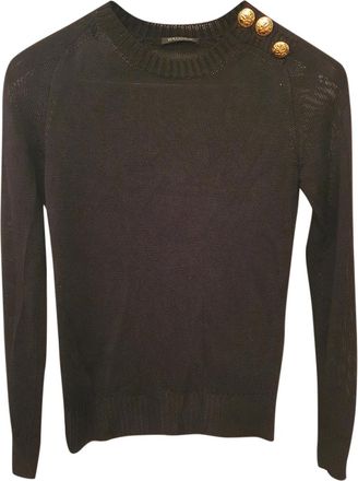 Balmain black Knit Button Embellished Jumper Size S