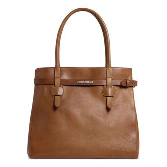 Dsquared2 Tote Bags, female, Brown, Size: ONE SIZE Twin Shopping Bag