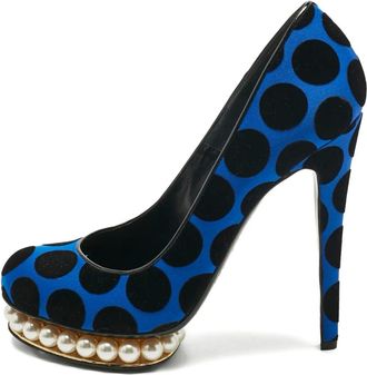 Nicholas Kirkwood Pumps Casati a pois - Blu