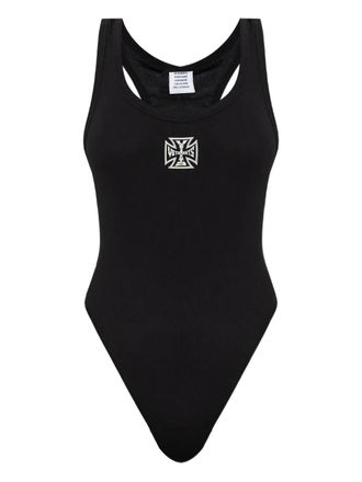 VETEMENTS logo-embroidered bodysuit - Nero