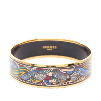 Herm&egrave;s Pre-owned Hermes Wide Mermaids Enamel Bangle 62 Ladies 8BOIEJIO8KAN96OO
