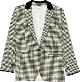 Forte_Forte Blazer met fluwelen kraag - Dames - Blazers - Veelkleurig - XS - Jassen