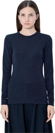 R&oacute;he Fijn Merinowollen Top met Lange Mouwen - Dames - Ronde hals truien - Grijs - S - Wol - Truien & Vesten