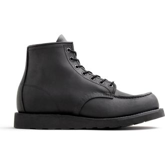 Red Wing Shoes Classic Moc Harness Leather Boot in Black Harness at Nordstrom, Size 10.5