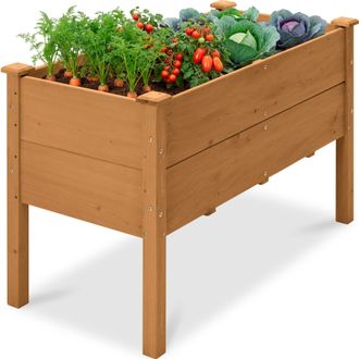 Best Choice Products 48 x 24 x 30 Raised Garden Bed, Extra Deep 16 Depth, Elevated Wood Planter Stand