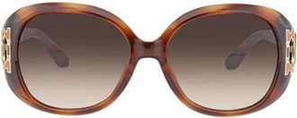 Ferragamo SF668001 Tortoiseshell Oval Sunglasses - Brown