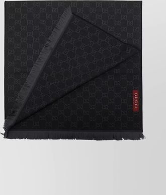 Gucci rectangular scarf fringed edges