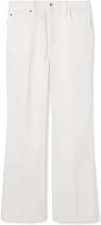 Gucci Crop Flare Broek - Dames - Wijde Broeken - Wit - W28 - Katoen - Broeken
