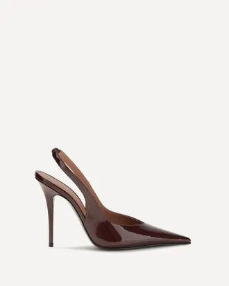 Amina Muaddi Anok patent leather Slingback Pumps Female 38.5