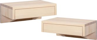 Woodek 2x mesita de noche flotante en haya lacada en blanco