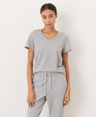 Pact Organic Cotton Womens Softspun Essential V-Neck Tee in Heather Grey at Nordstrom, Size Xx-Large