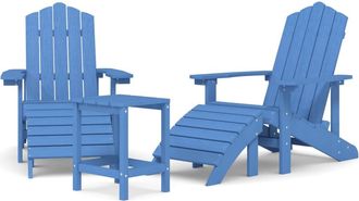 vidaXL Jardim Adirondack Sillas Con Soporte De Pies/ Cyan De Mesa
