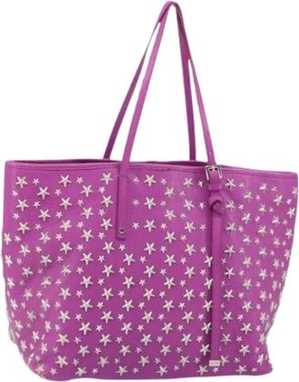 Jimmy Choo London Pre-owned Tote Bags, female, Purple, Size: ONE SIZE Pre-owned Leather Tote Bag