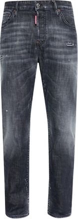 Dsquared2 Relaxed Fit Faded Black Denim Jeans