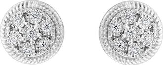 Effy Sterling Silver Round Diamond Stud Earrings - 0.09 ctw. in White at Nordstrom Rack