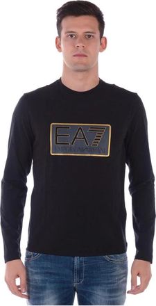 Emporio Armani Cozy Knit Sweater Pullover - Heren - Longsleeves - Zwart - M - Katoen - Tops