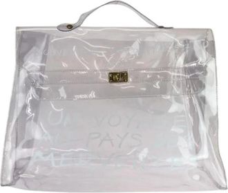 Herm&egrave;s Pre-owned Vinyl Handbag - Dames - Vintage Handtas - Grijs - ONE Size - Vintage