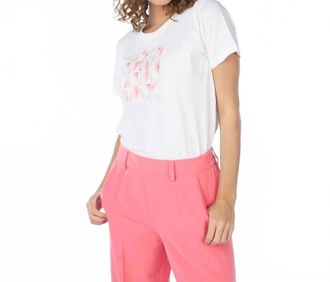 Esqualo Tama Blocks Print T-Shirt In Coral And Off White
