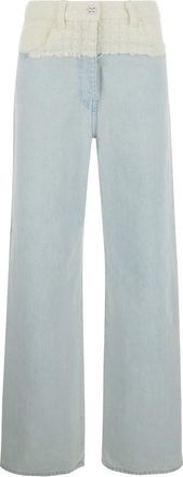 Givenchy Blue Jeans With Tweed Waist In Denim Woman