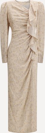 Alessandra Rich Abito drappeggiato in jacquard con volant Woman 40