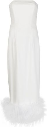 16Arlington Minelli Feather Trim Midi Dress - Womens - Polyester/Spandex/Elastane/Ostrich Feather