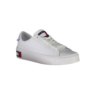 Tommy Hilfiger Leather and Recycled Polyester Sneaker - White