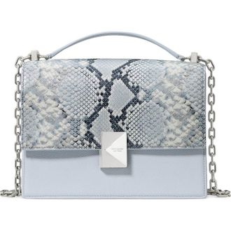 Kate Spade New York deco mixed media convertible leather crossbody bag in Pale Sapphirine Multi at Nordstrom