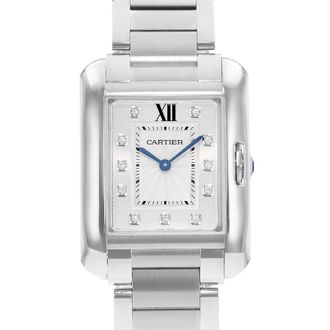 Cartier Pre-owned Cartier Tank Anglaise Quartz Diamond Silver Dial Ladies Watch W4TA0004