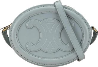 Celine Pre-owned Cuir Triomphe Oval Crossbody - Dames - Vintage Schoudertas - Blauw - ONE Size - Leer - Vintage