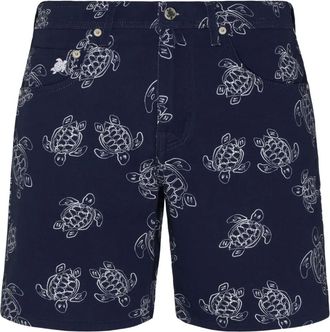 Vilebrequin five-pocket turtle-print bermuda shorts - Blue