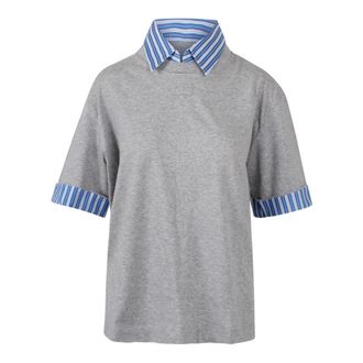 N&deg;21 Polo Shirts, female, Gray, Size: XS T-Shirt with Contrasting Shirt Details