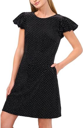 CeCe by Cynthia Steffe Velvet Bubble Sleeve Dress Womens Dress Rich Black : LG, Polyester/Spandex