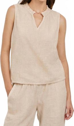 Rails Christy V Neck Gauze Top In Flax