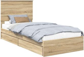 vidaXL Storage Bed with Drawer Sonoma Oak 90 x 200 cm Engineered Wood vidaXL
