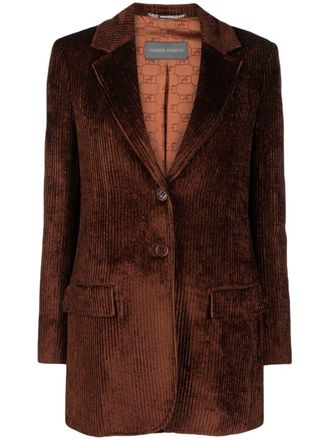 Alberta Ferretti Blazer monopetto a coste - Marrone