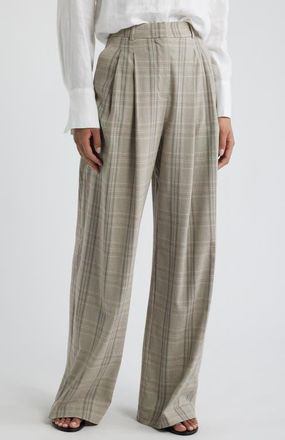 Mango Pantalon Martin High Waist Wide Leg Pants in Light/Pastel Grey at Nordstrom, Size 10