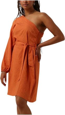 Another Label Dua Dress L/S - Dames - Korte kleedjes - Oranje - S - Polyester - Kleedjes
