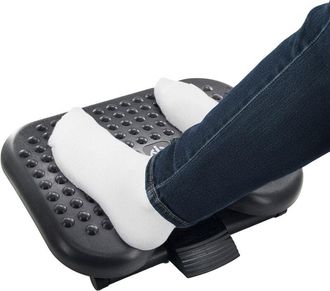 Relaxdays Relaxdays Desk Footrest, 3-position height & tilt, massage, ergonomic, black