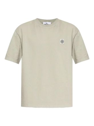 Stone Island logo-patch cotton T-shirt - Neutrals