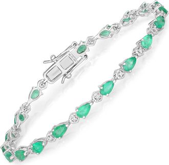 Diana M. Jewels Zambian Emerald Pears 5x3mm - 20Pcs + White Diamond F/C Round 1.10mm ( I1-I2/I color ) - 20Pcs ( Box Lock With Double Safety )