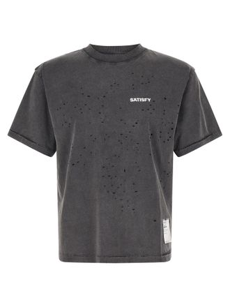 SATISFY Gray Cotton Mens T-Shirt