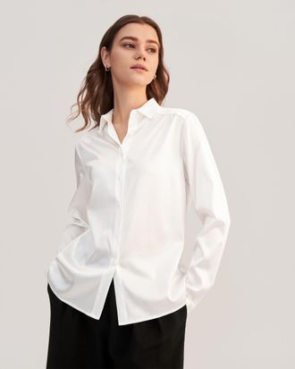 LilySilk Long Sleeves Collared Silk Blouse